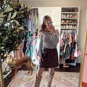 Brown Leather Skirt